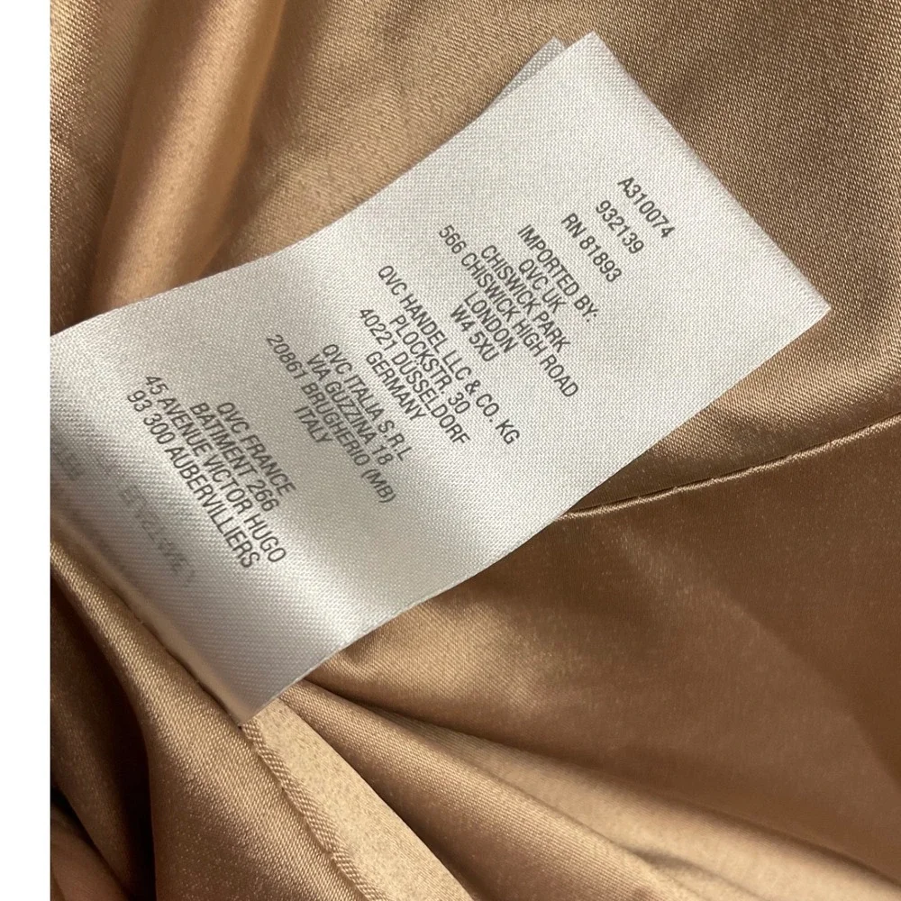 G.I.L.I. Faux Leather Moto Jacket Beige Tan Zip Front Pockets‎ Women's Size 6